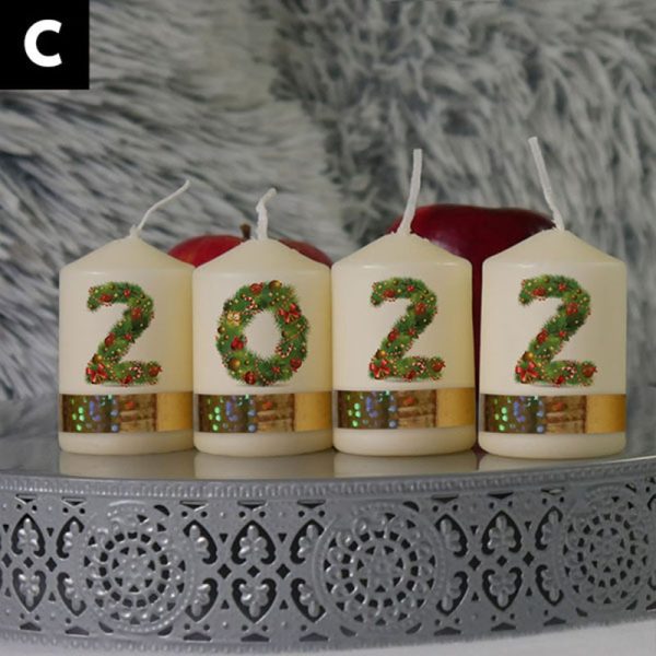 Vianočné sviečky 2022 - ilustračná veľkosť 6cm